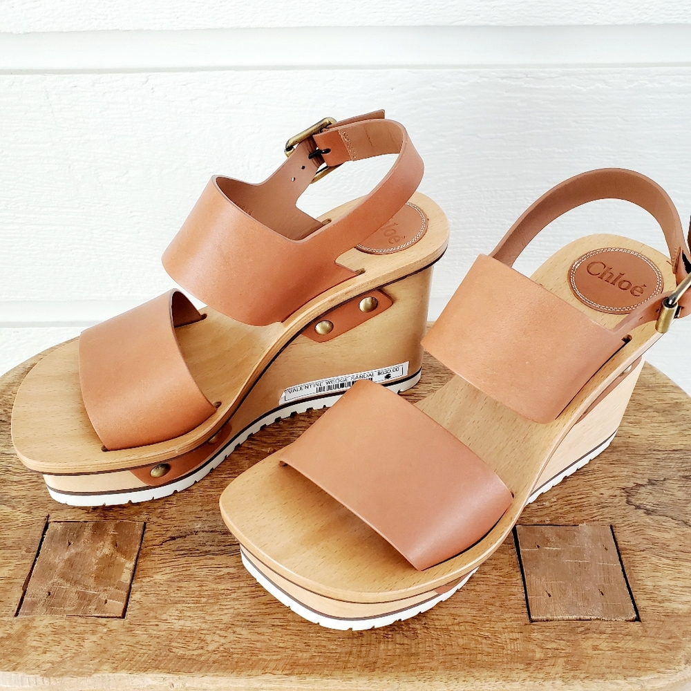 NWT Chloe Valentine Wedge Sandal Size 38/US 8